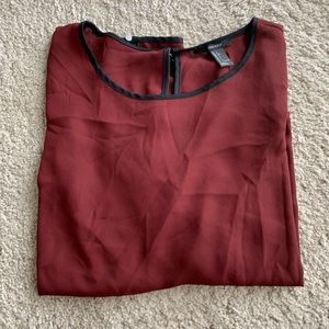 Maroon long sleeve blouse